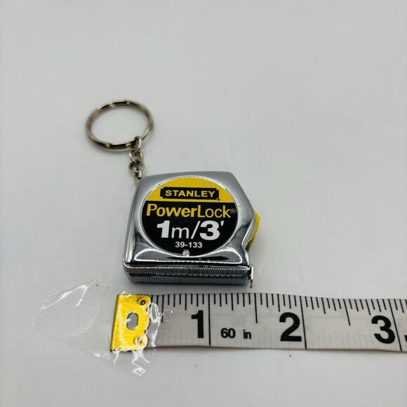 Vintage 1/4" Stanley Power lock 3' Key Tape 39-133 Pocket size Key Chain USA - Picture 9 of 10